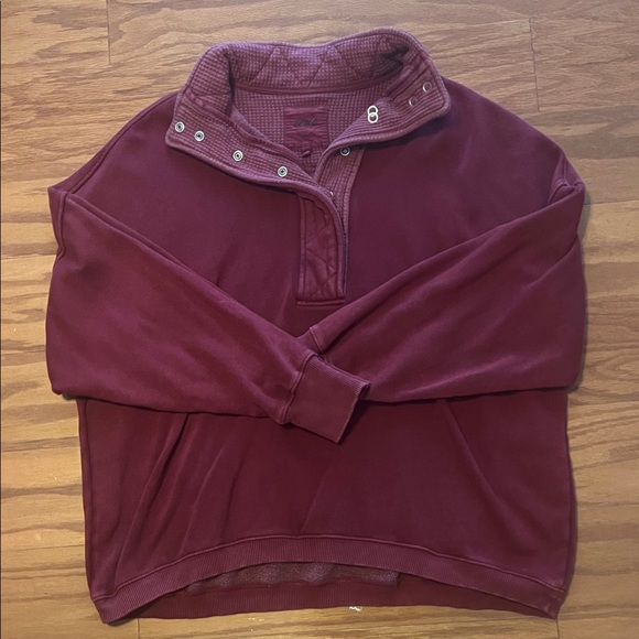 Aerie Burgundy Pullover Sweater - Picture 1 of 5